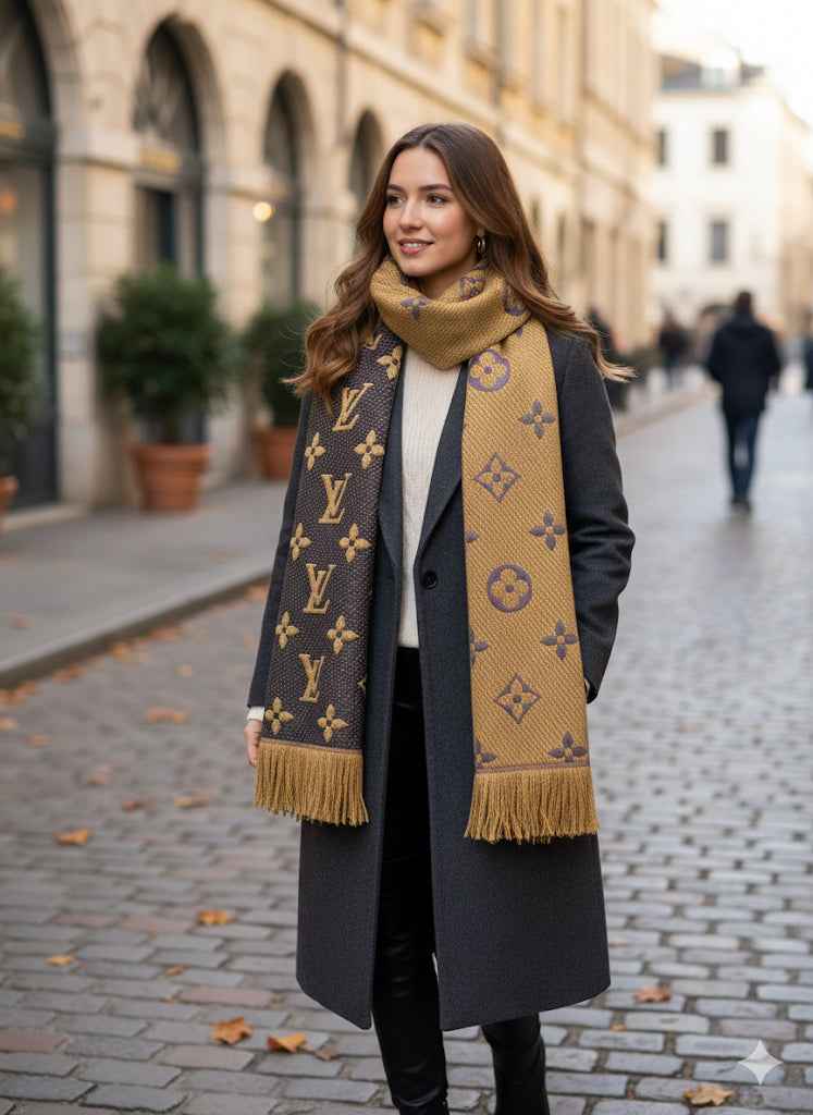 Luxury Louis Vuitton Twill Muffler for Unisex
