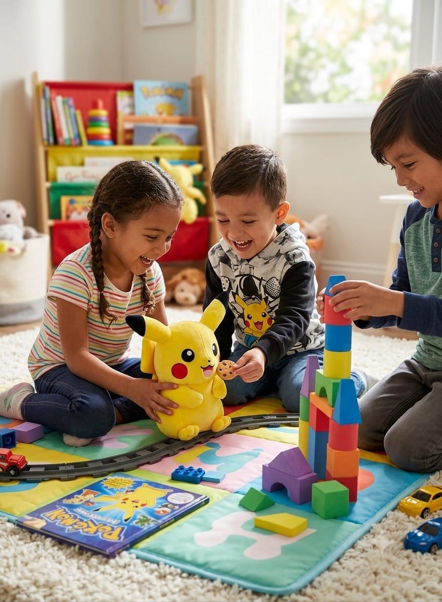 2 in 1 kids plush labubu and pickachu backpack