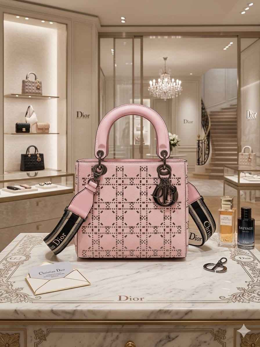 Christian  Dior studded lady Dior bag
