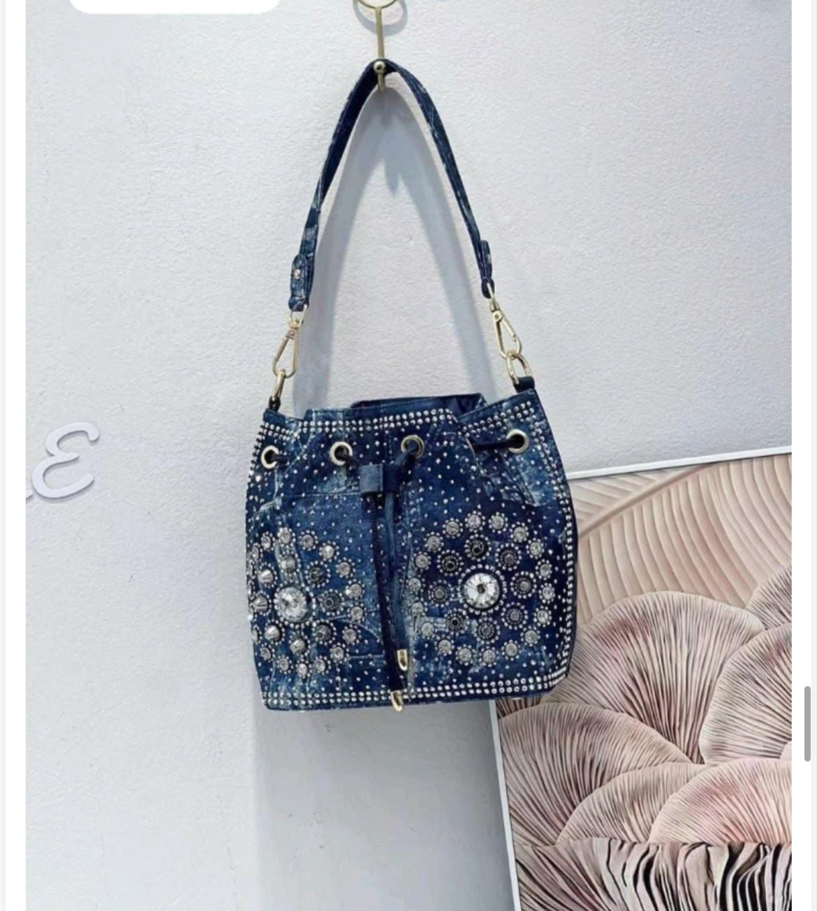 Denim Embellished Bucket