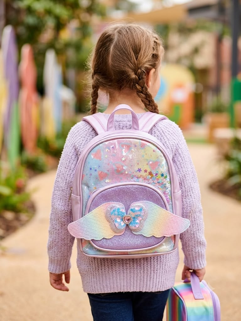 Angel wings sequin backpack for kids