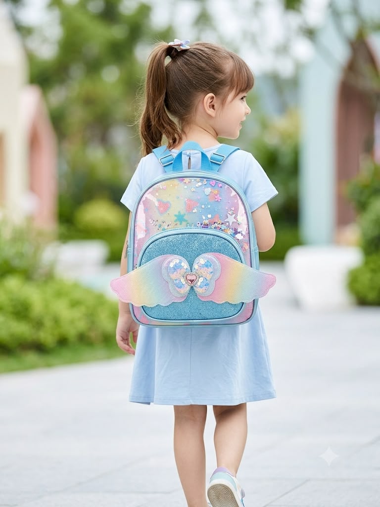 Angel wings sequin backpack for kids