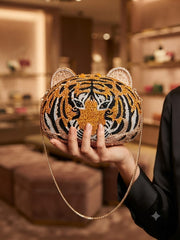 Tiger rhinestone clutch