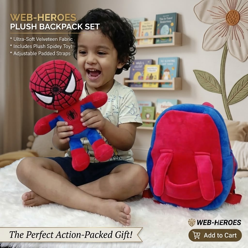 2 in 1 Spider-Man & batman plush backpack