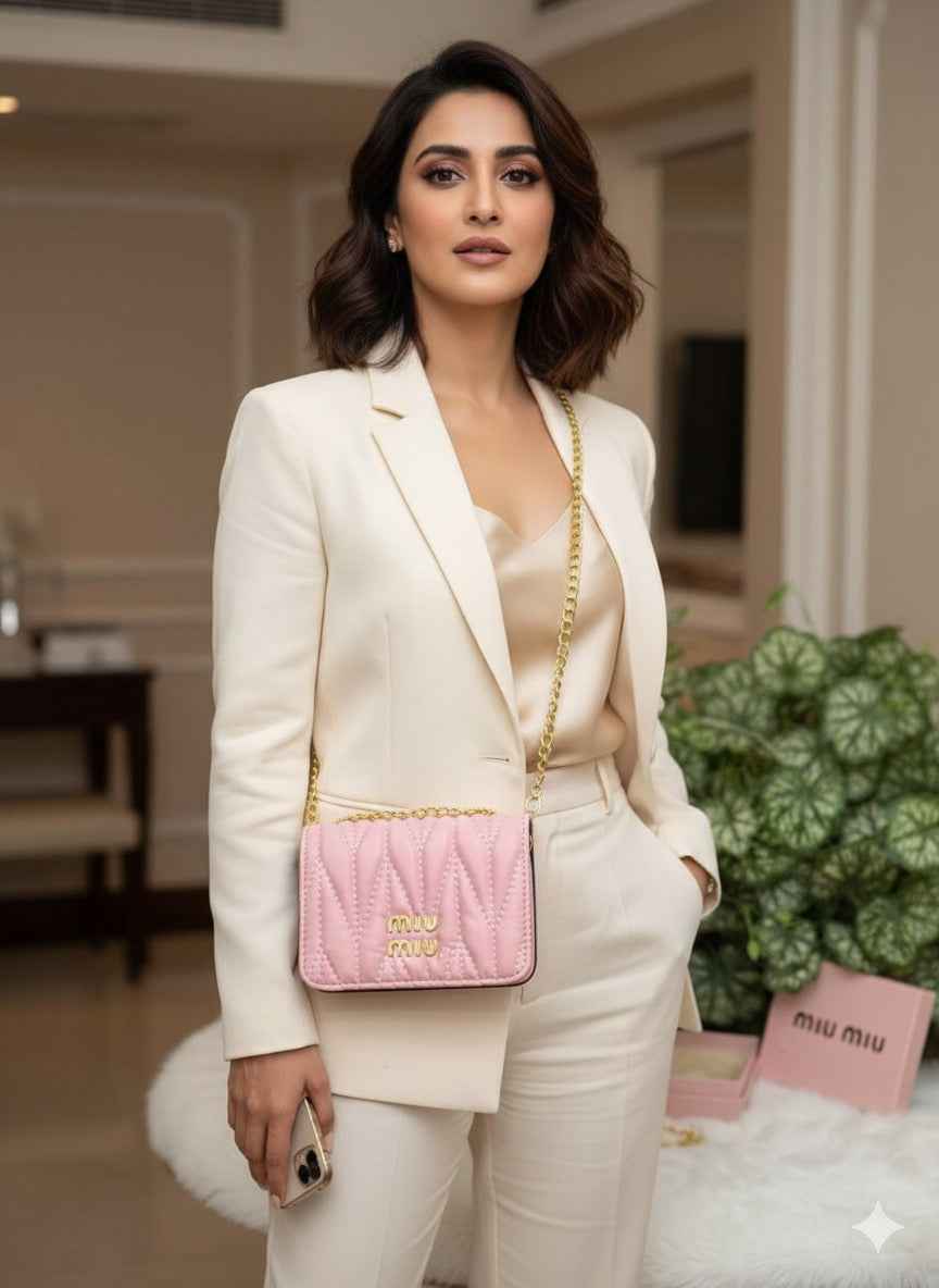 Miu miu wallet cum sling with chain for premium clients