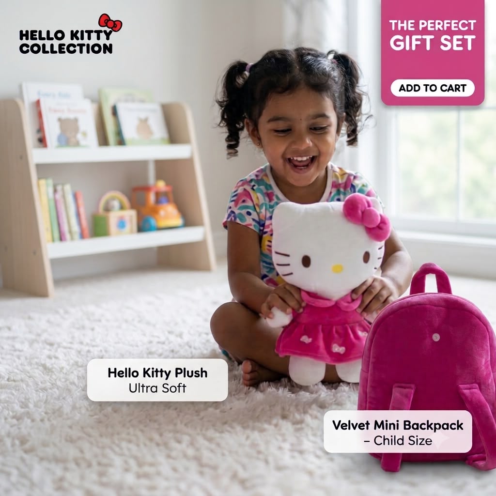 2 in 1 Hello Kitty plush toy and detachable  kids backpack