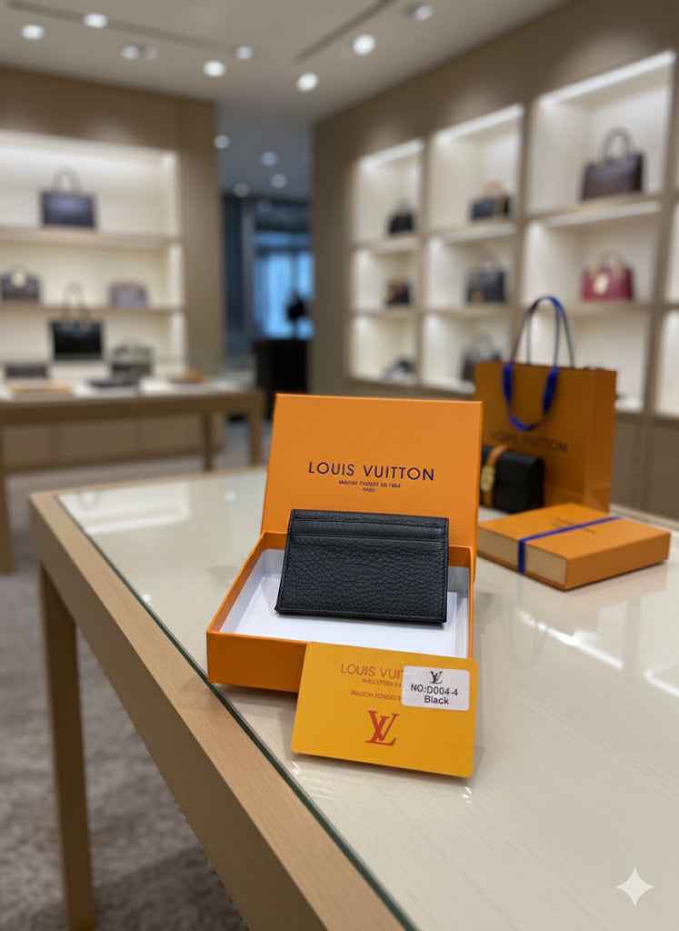 Luxury Louis Vuitton Genuine Leather Card Holder for Men