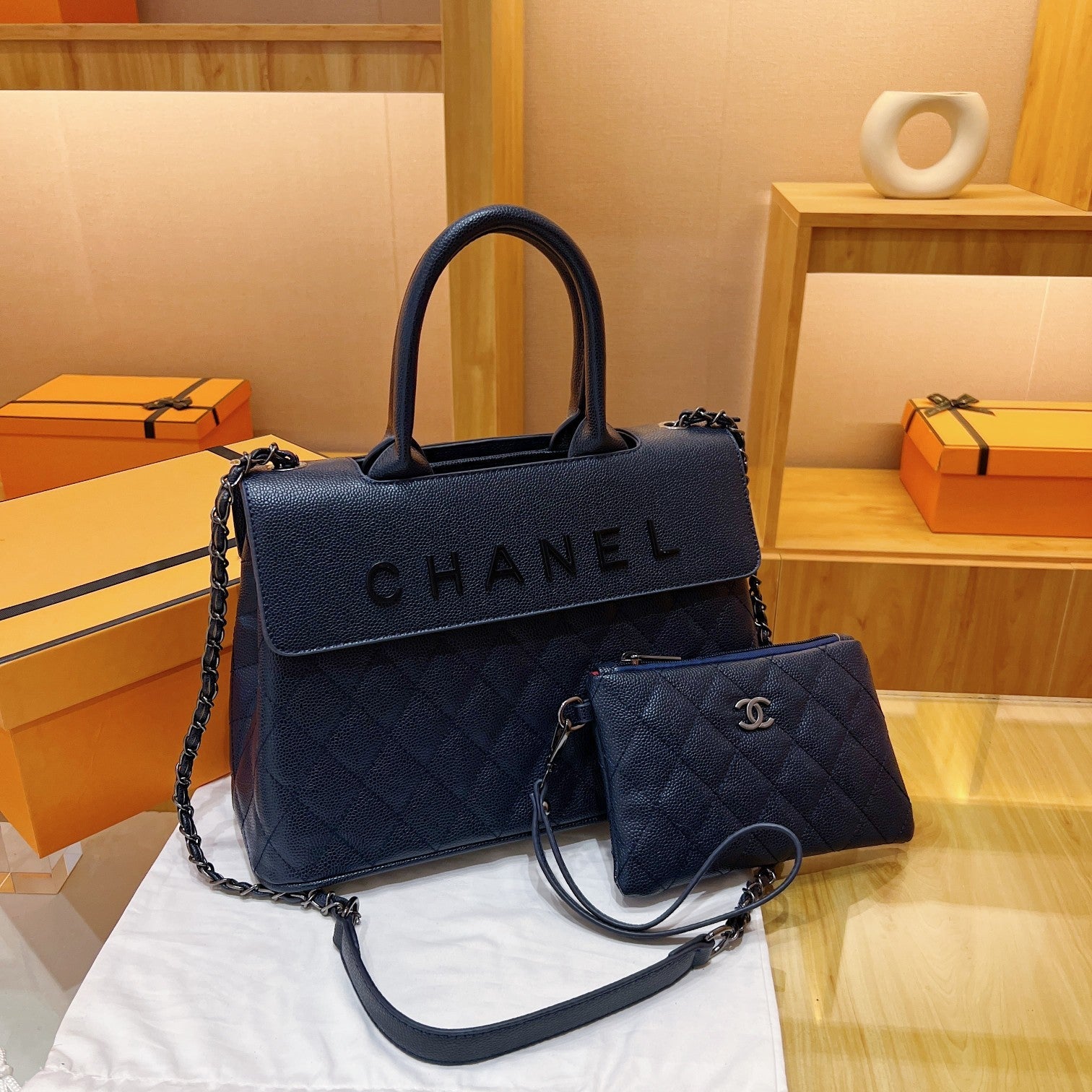 Luxury Cha  Quilted Bag With Wallet for Women