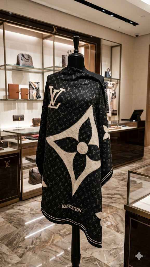 Luxury Louis Vuitton fully warm reversible shawl