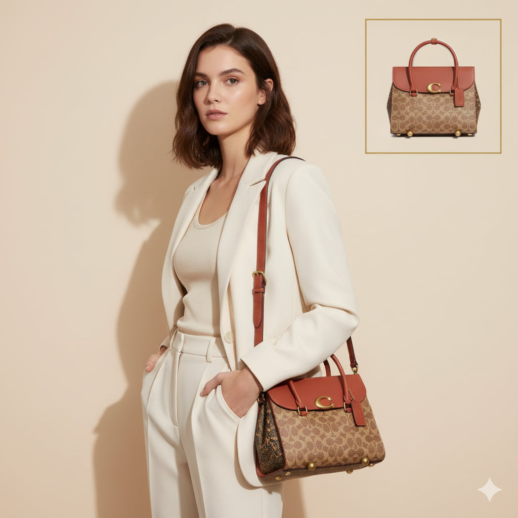 Luxury Coa Broome Satchel Carryall Crossbody Bag for women