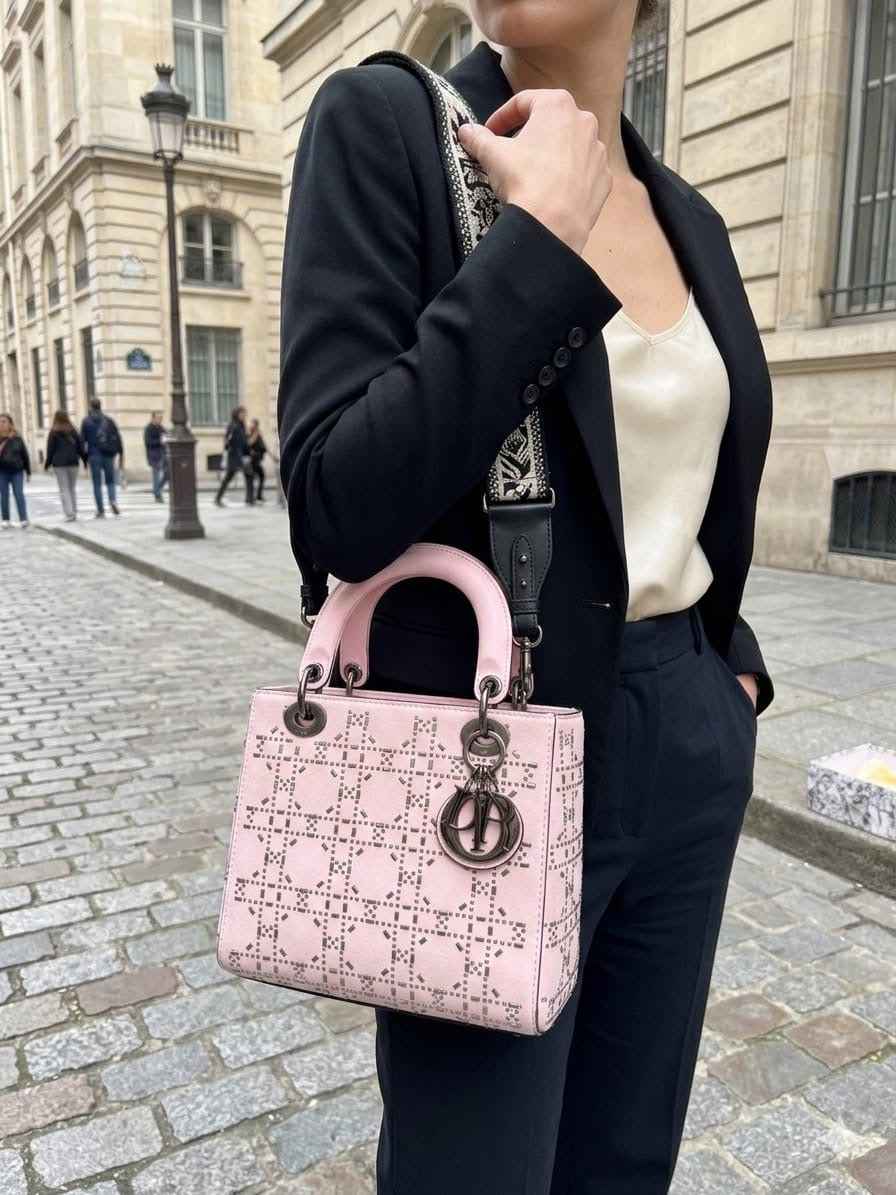 Christian  Dior studded lady Dior bag