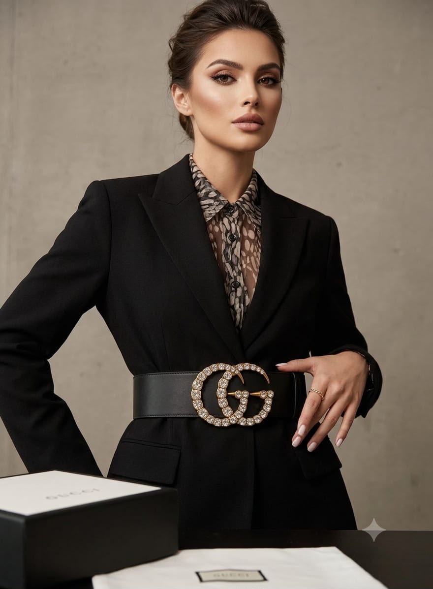 Luxury broad belt for women
