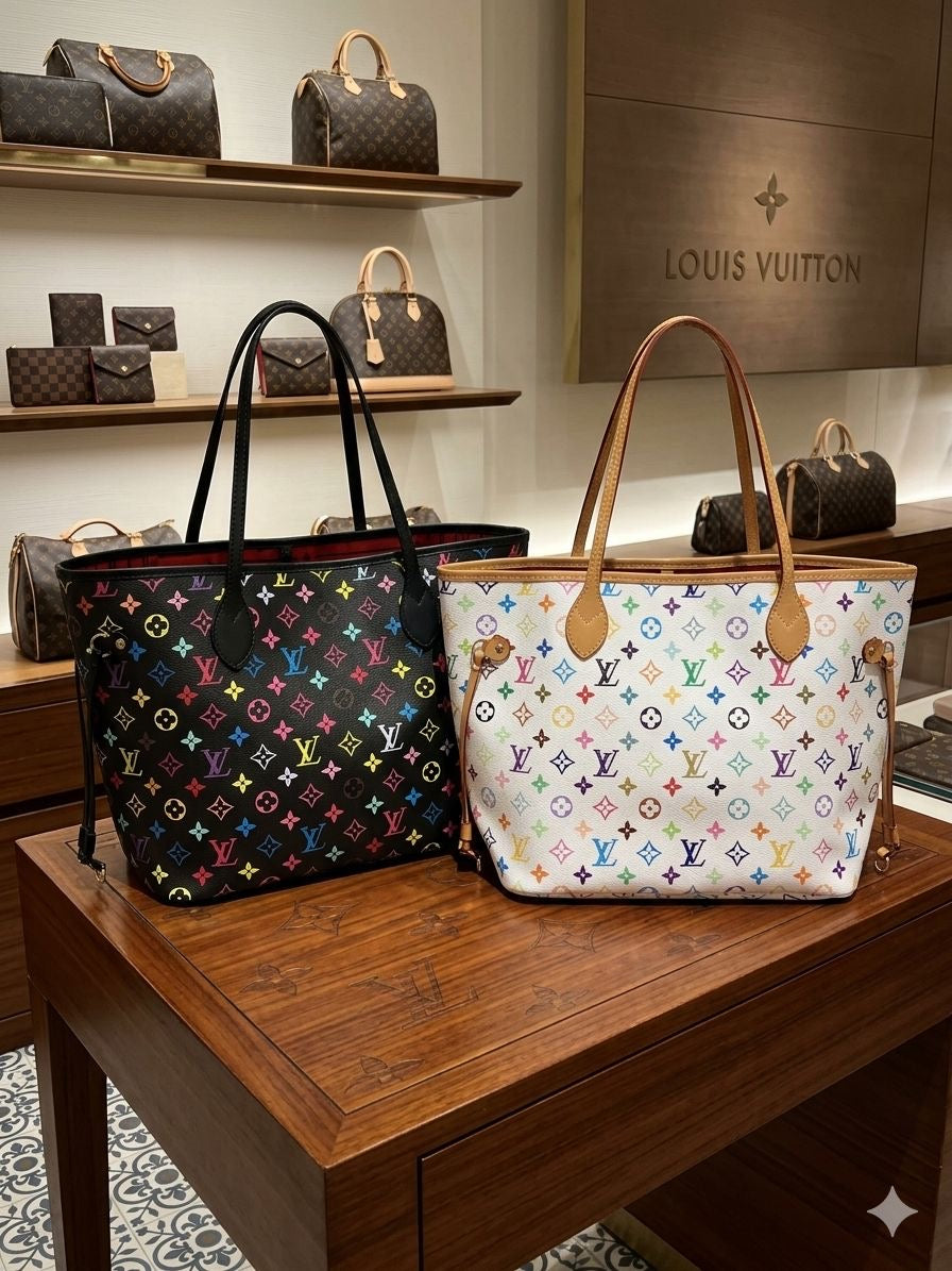 Luxury Lou monogram  tote with pouch for women