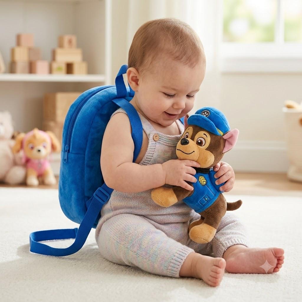 2 in 1 kids paw petrol plush backpack