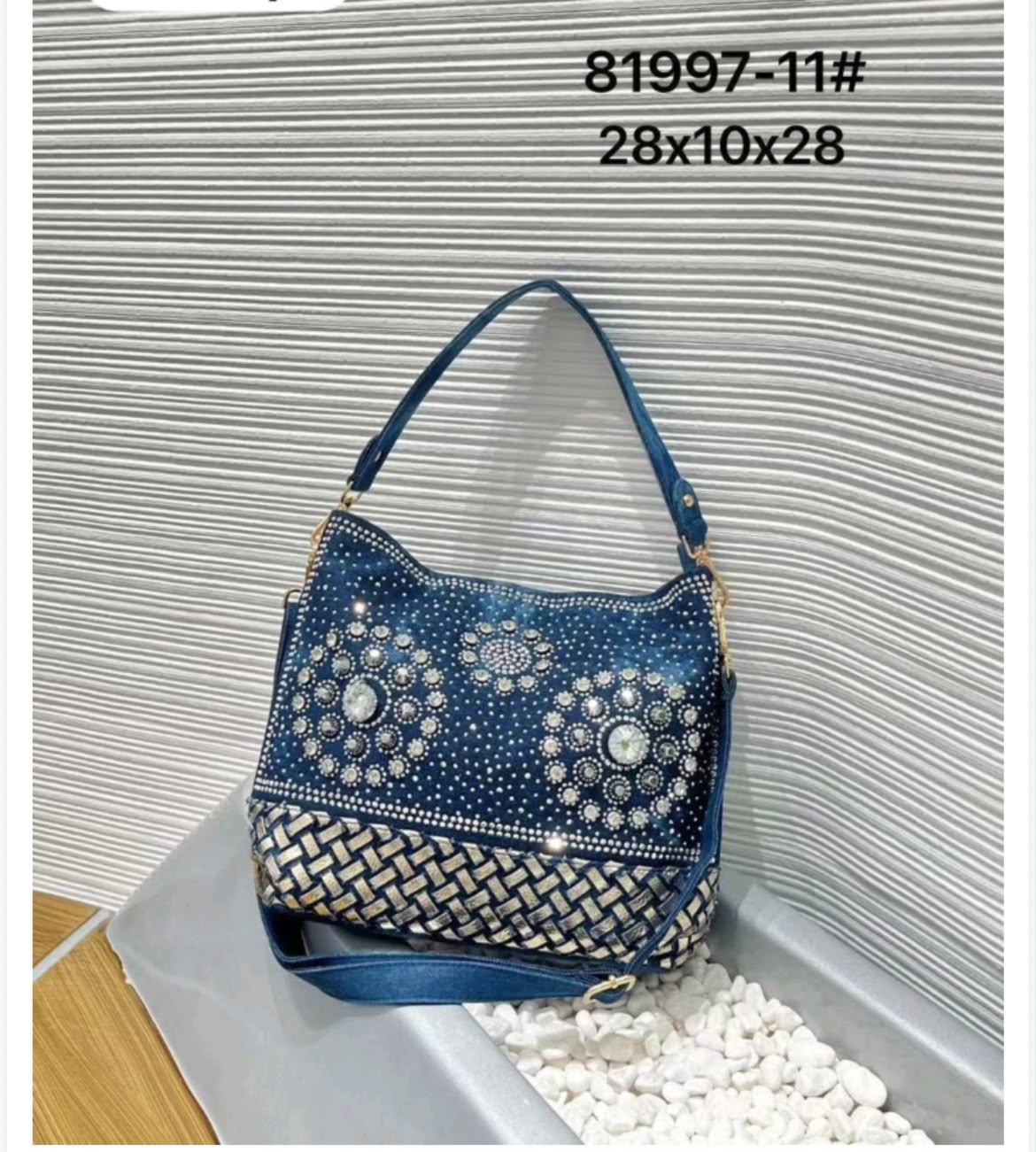 Denim Embellished bag