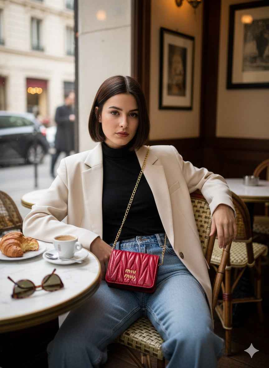 Miu miu wallet cum sling with chain for premium clients