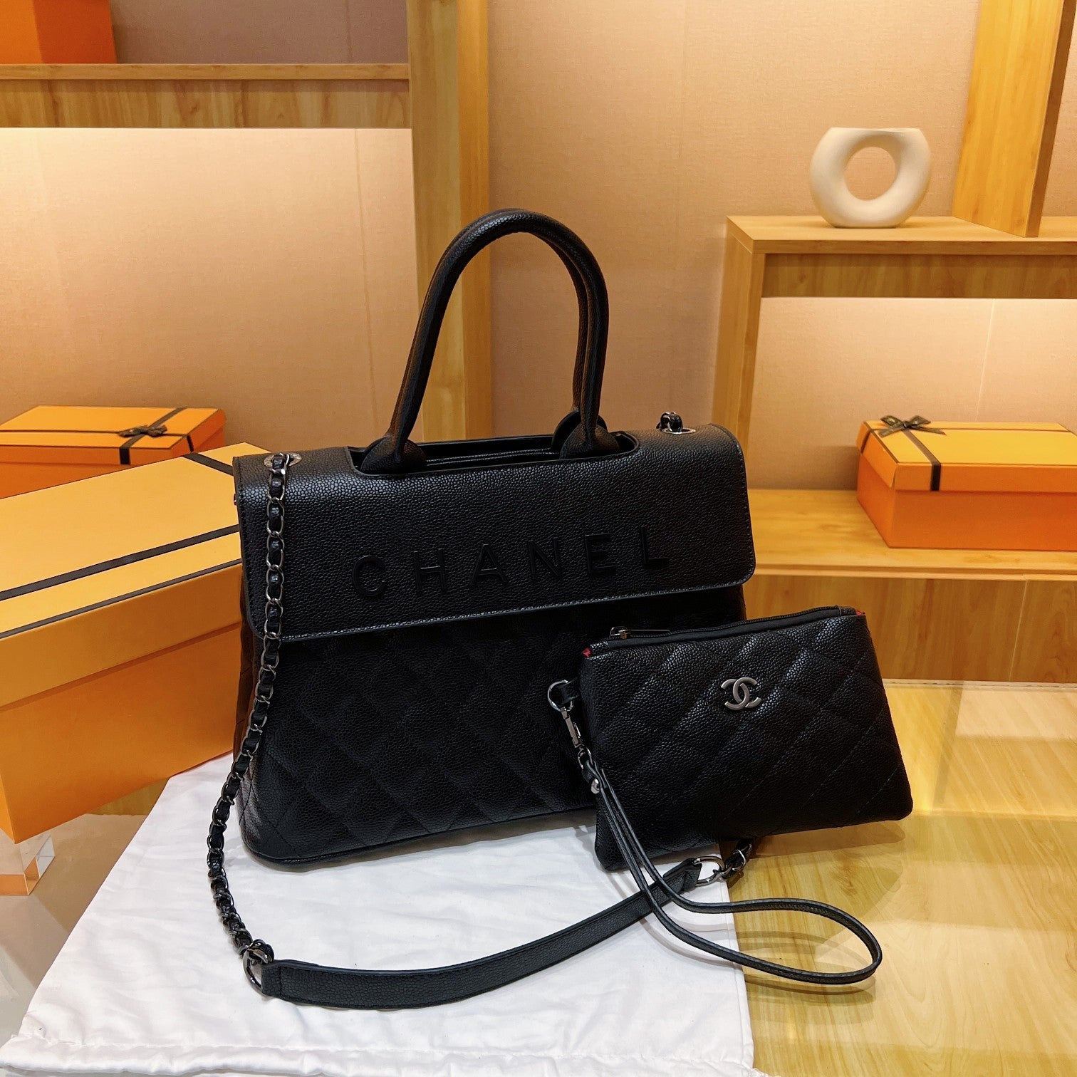 Luxury Cha  Quilted Bag With Wallet for Women