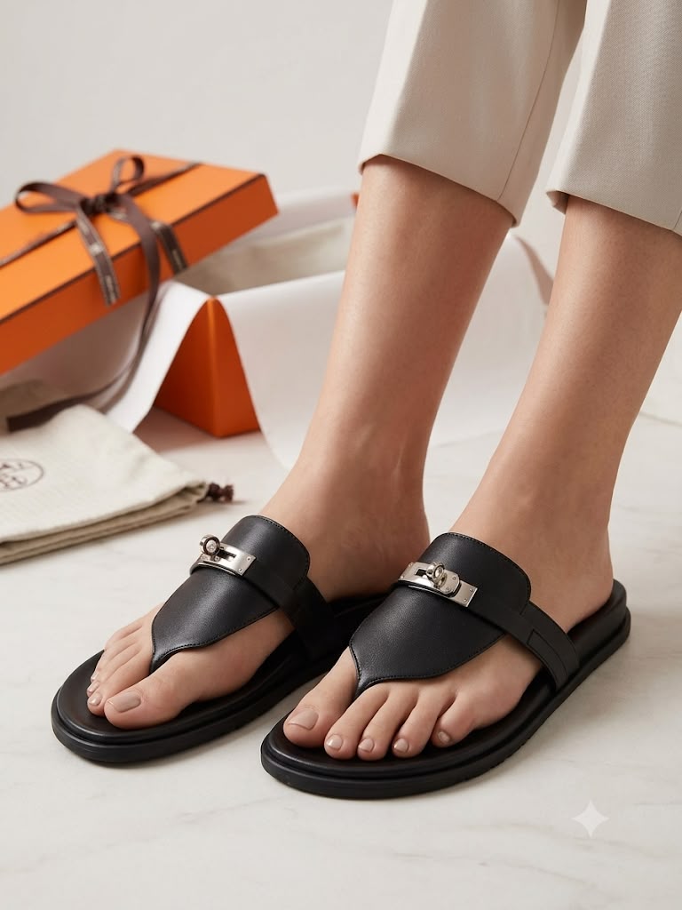 Luxury flat slippers