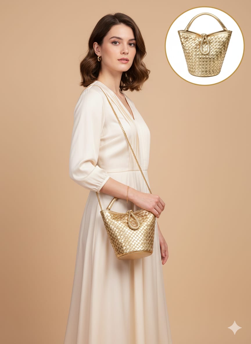 Luxury bott  Vene  Bucket Bag (Made in Italy)