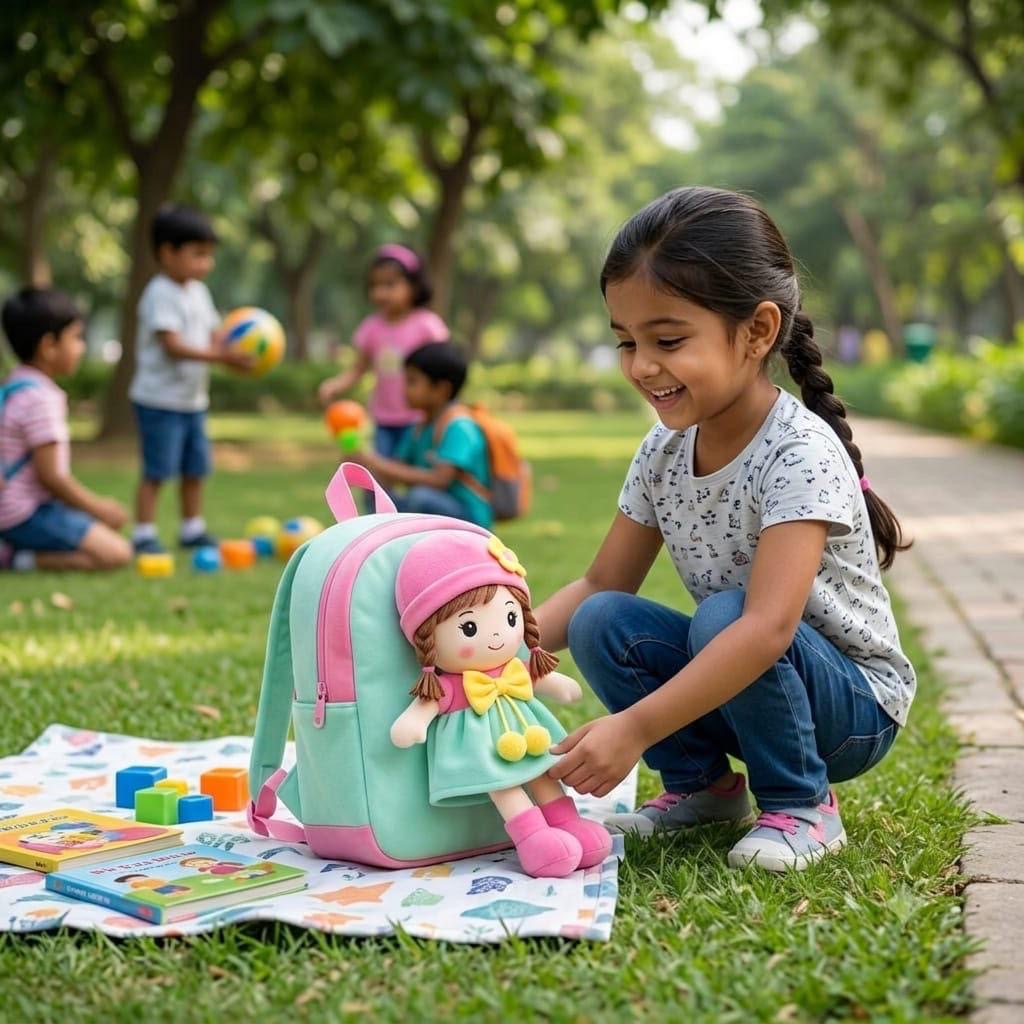 Kids doll character backpack (set of 2bags )