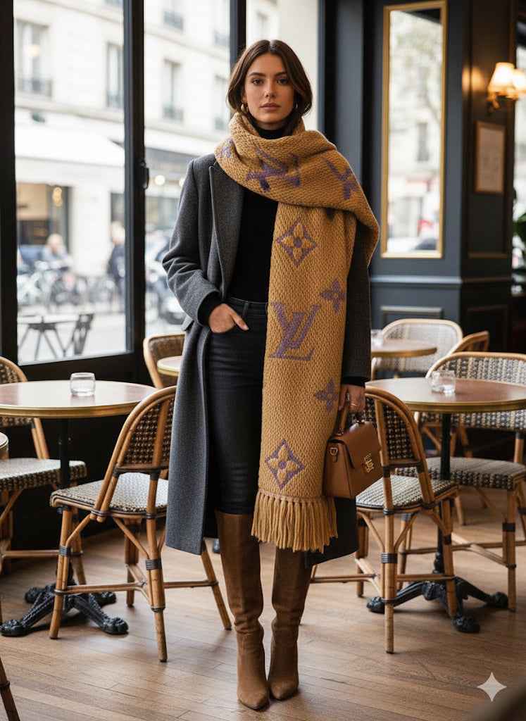 Luxury Louis Vuitton Twill Muffler for Unisex
