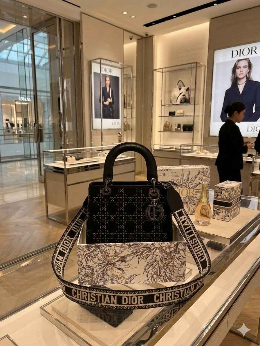 Christian  Dior studded lady Dior bag