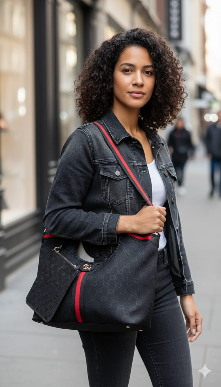 Luxury Guc tote with detachable pouch