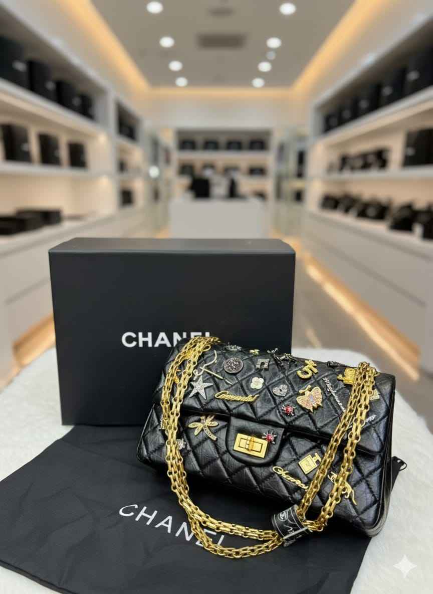 Chanel multi charms quilted bag