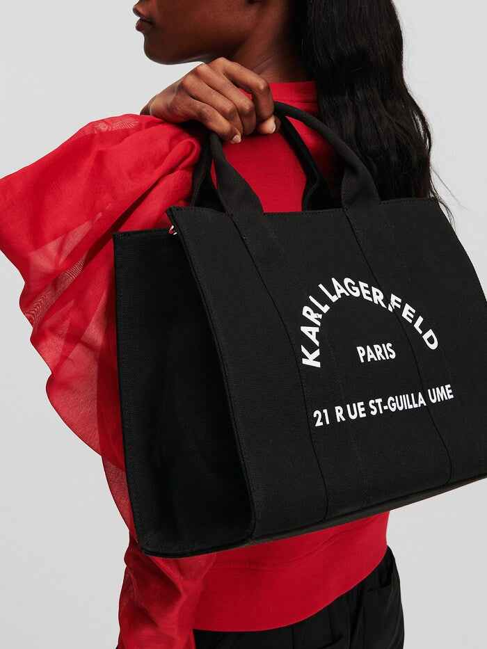 Karl lager field black canvas tote top quality
