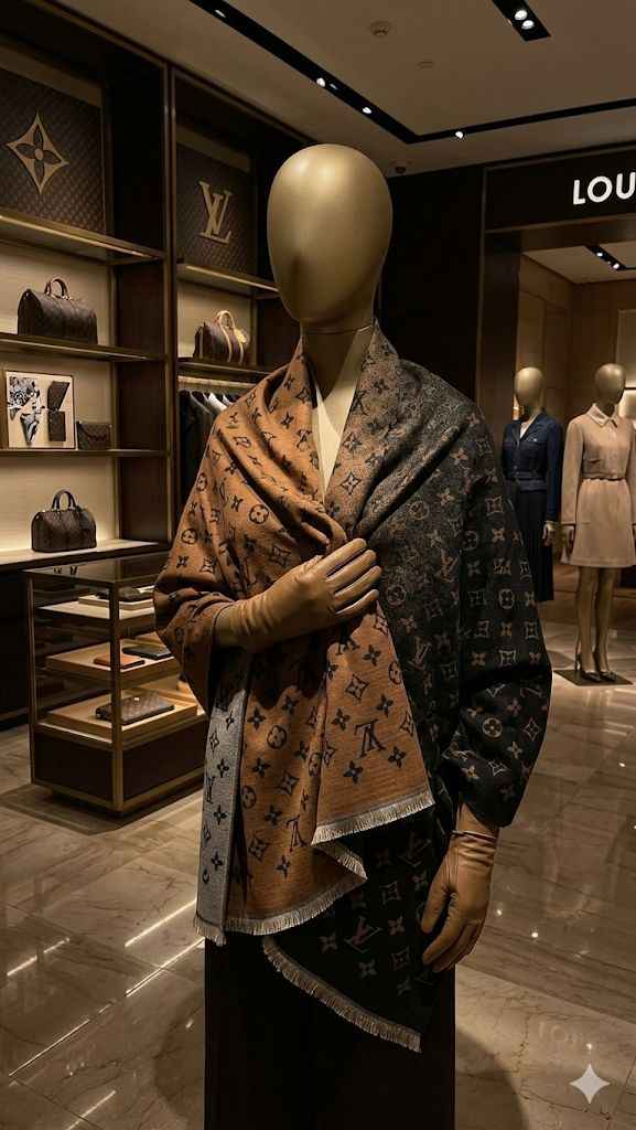 Luxury Louis Vuitton fully warm reversible shawl