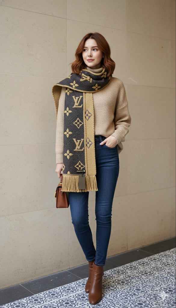 Luxury Louis Vuitton Twill Muffler for Unisex