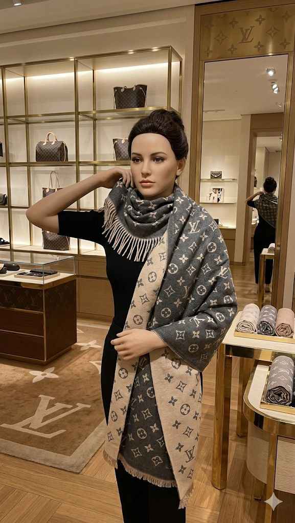 Luxury Louis Vuitton fully warm reversible shawl