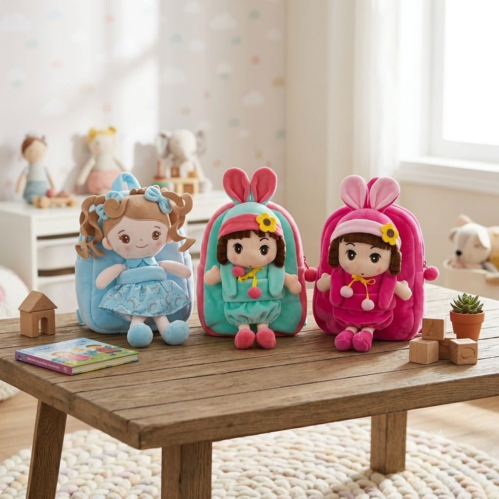 Kids doll character backpack (set of 2bags )
