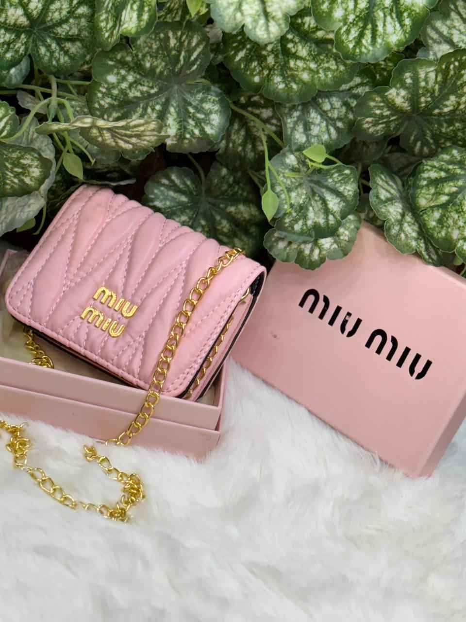 Miu miu wallet cum sling with chain for premium clients