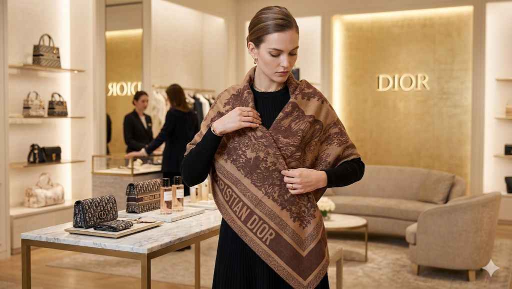 Luxury Christian Dior fully warm shawl