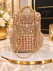 Crystal rhinestone  backpack style clutch