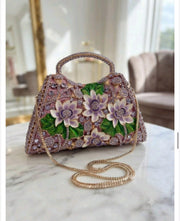 Luxury Crystal rhinestone clutch floral bag