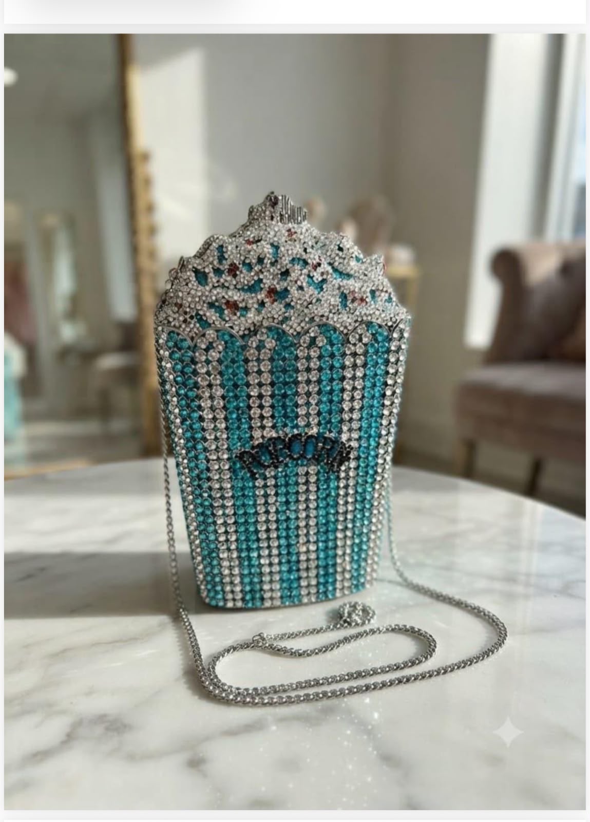 Popcorn shaped crystal rhinestone clutch bags