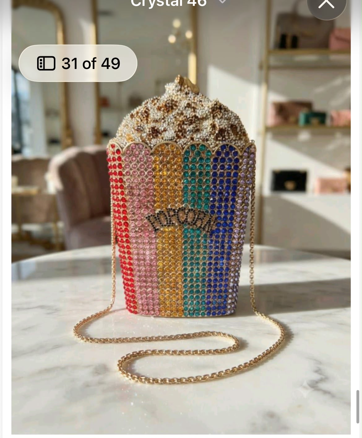 Popcorn shaped crystal rhinestone clutch bags