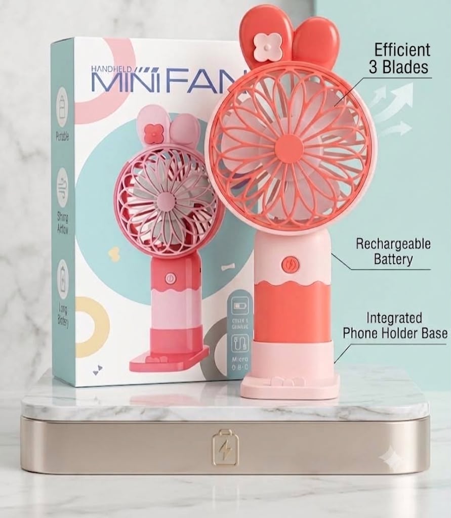 Portable mini RECHARGABLE fan (set of 5 fans )