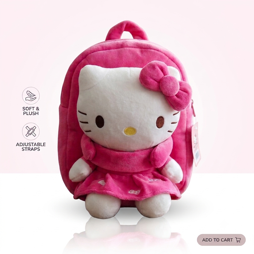 2 in 1 Hello Kitty plush toy and detachable  kids backpack