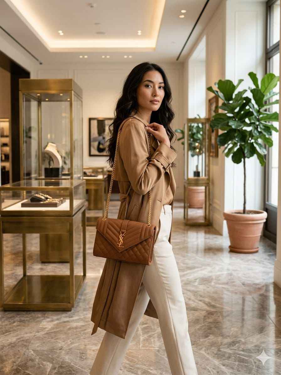 Luxury YSL Envelope Sling Bag for Women