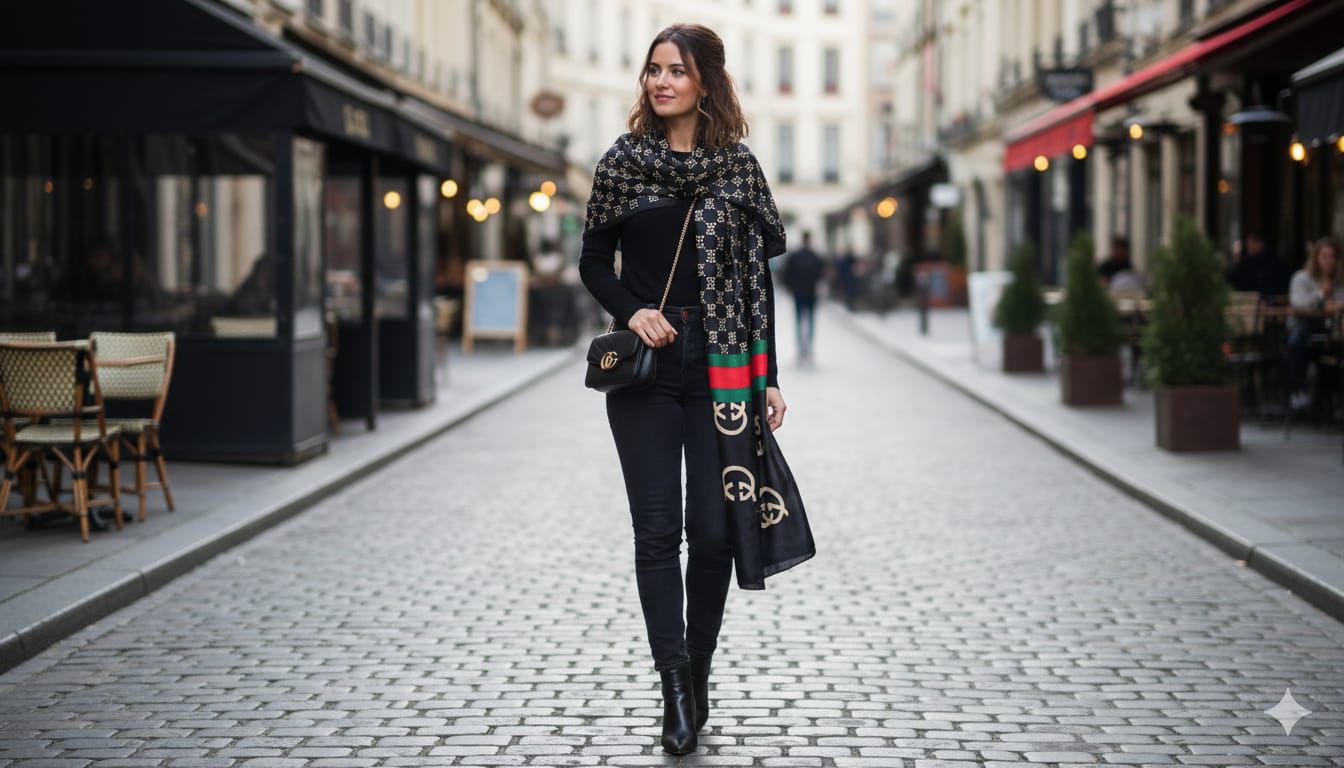 Guc Silk Stoles – Shiny Rectangular Summer Scarves