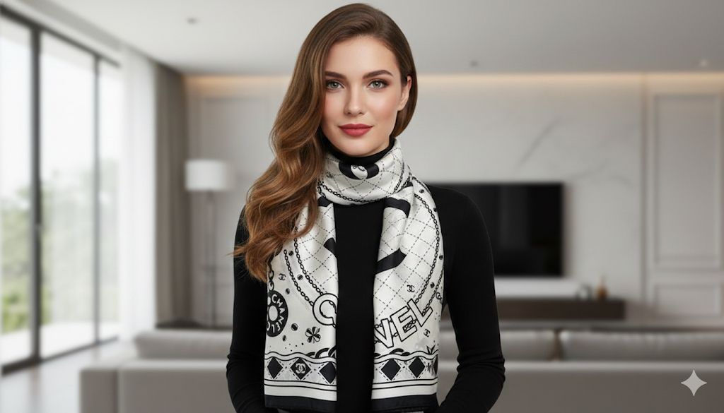 Chl Silk Stoles – Shiny Rectangular Summer Scarves