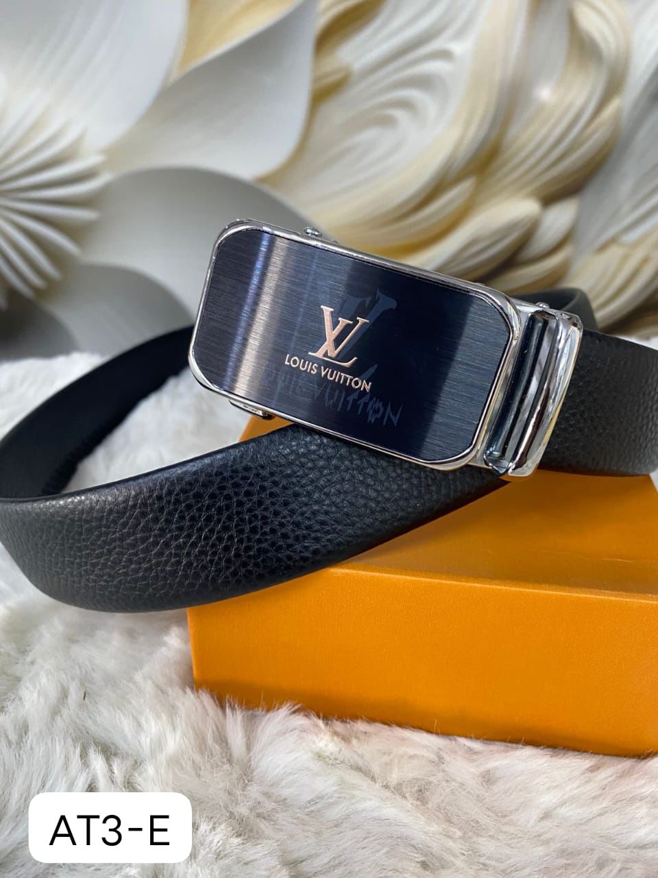 Lou Auto Lock Belt – Premium Leather Designer Belt with Box