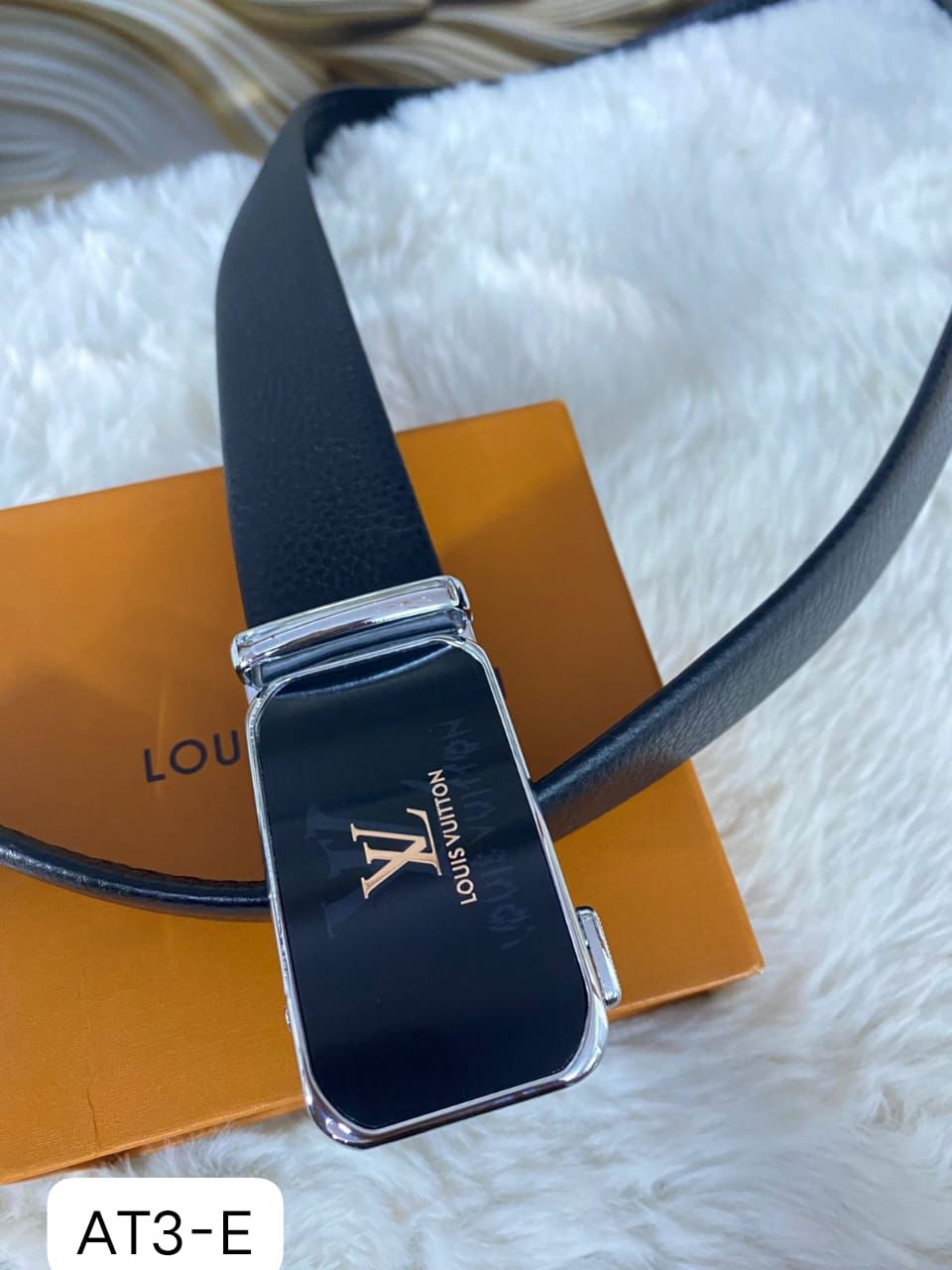 Lou Auto Lock Belt – Premium Leather Designer Belt with Box