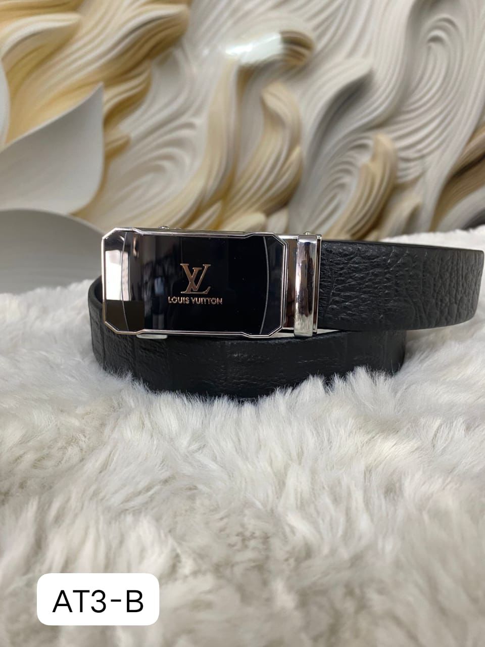 Lou Auto Lock Belt – Premium Leather Designer Belt with Box