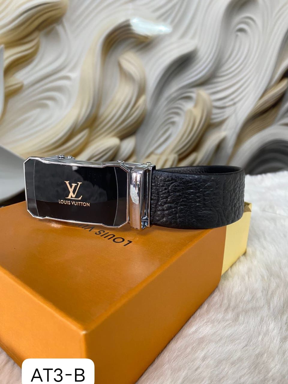 Lou Auto Lock Belt – Premium Leather Designer Belt with Box