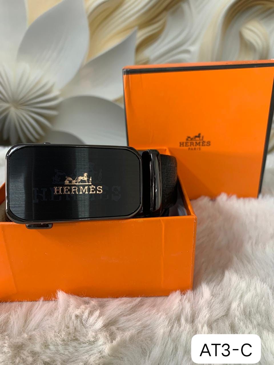 Her Auto Lock Belt – Premium Leather Designer Belt with Box