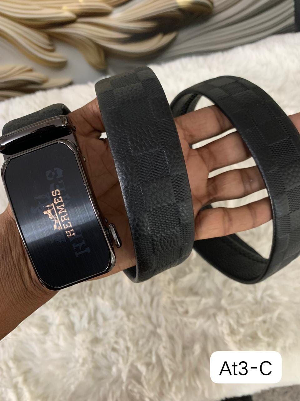 Her Auto Lock Belt – Premium Leather Designer Belt with Box